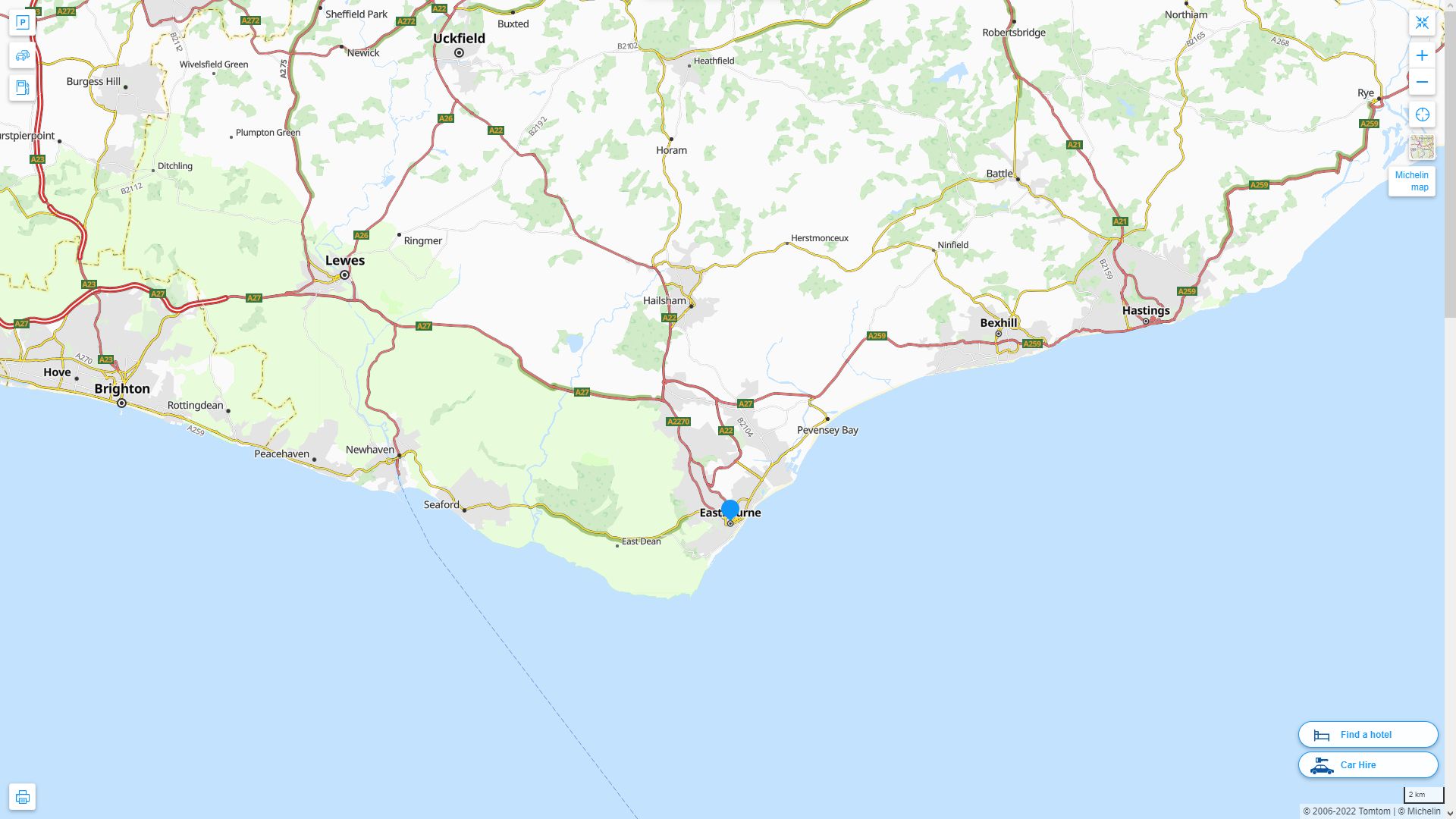 Eastbourne Royaume Uni Autoroute et carte routiere